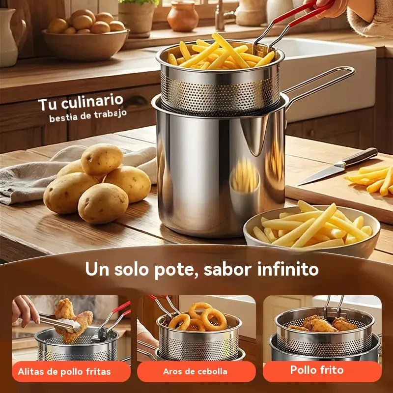 🔥【Időszakos 50% kedvezmény】🎁 Többfunkciós, 304-es rozsdamentes acélból készült fritőz
