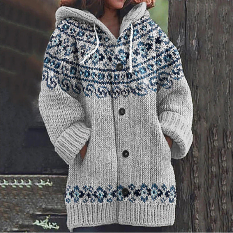 【Időszakosan 50% kedvezmény!】🔥🔥【S–5XL】✨Új, színes, kapucnis kötött kabát őszre/télre