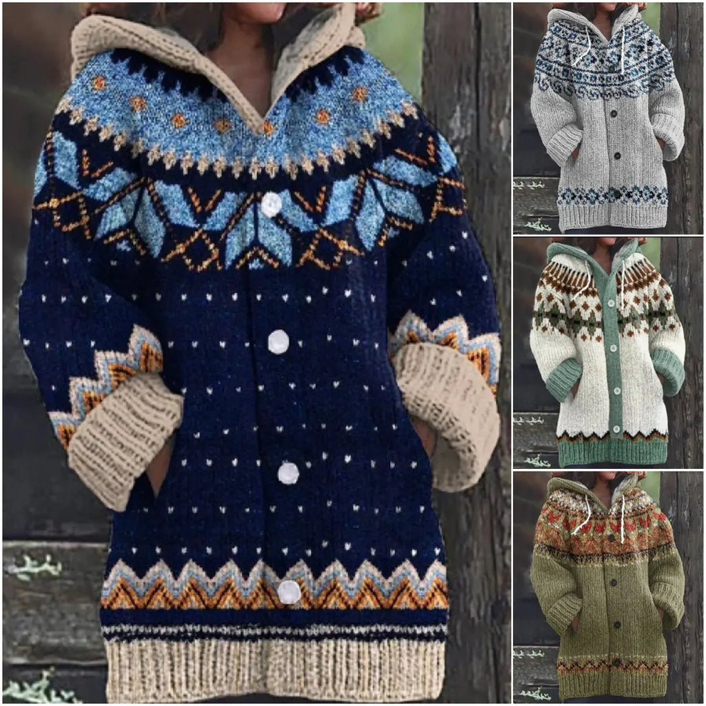 【Időszakosan 50% kedvezmény!】🔥🔥【S–5XL】✨Új, színes, kapucnis kötött kabát őszre/télre